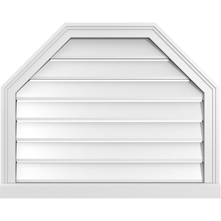 Ekena Millwork Octagonal Top Surface Mount PVC Gable Vent w/ 2"W x 2"P Brickmould Sill Frame, 30"W x 24"H GVPOT30X2403SF